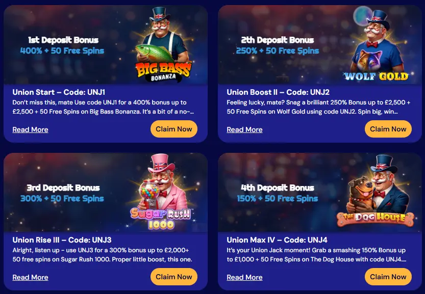Union Jackpots bonus